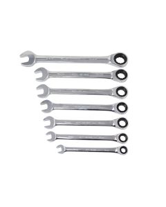 KTI45500 image(0) - K Tool International Wrench Set 7 Piece Ratcheting Metric